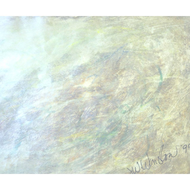Abstract Green, Purple, and Silver - Metallic Abstract Painting on Paper by Judith W. Winslow For Sale - Image 3 of 7