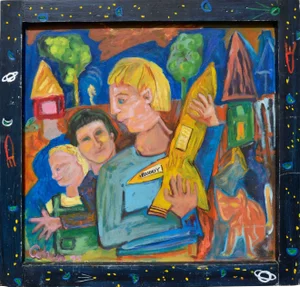 1990s Kristin Cohen Abstract Expressionism Portrait "Rocket Boy" 1995