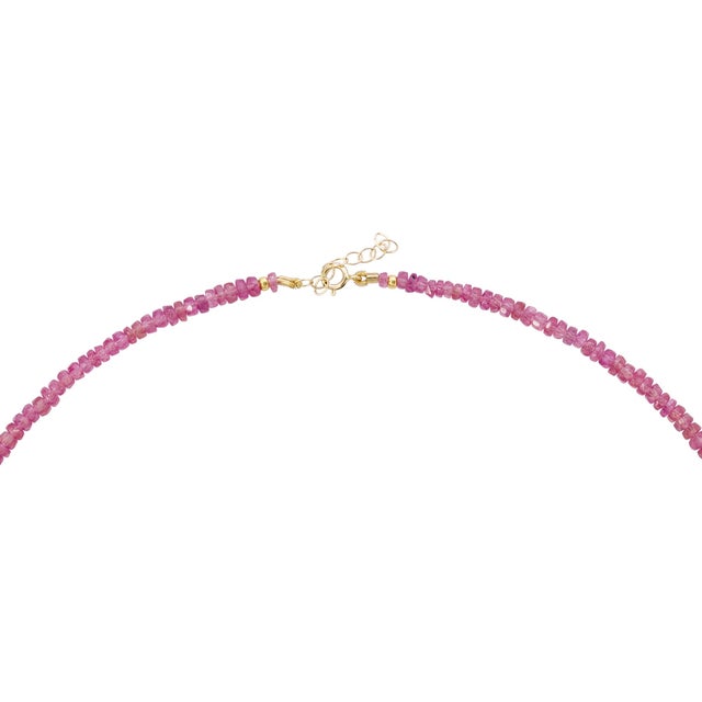 Pink Sapphire Necklace 14k Gold For Sale - Image 4 of 5