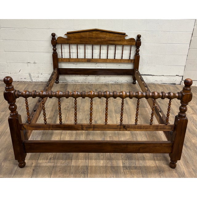Traditional Vintage Full Size Jenny Lind Spindle Spool Bed For Sale - Image 3 of 12