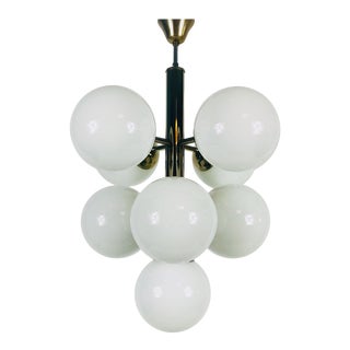 1960s Kaiser Mid-Century Modern Space Age Chrome 9-Arm Chandelier, Germany For Sale