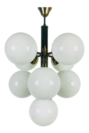1960s Kaiser Mid-Century Modern Space Age Chrome 9-Arm Chandelier, Germany