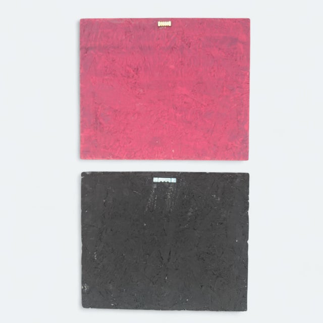 Wood Vintage Handcrafted Folk Art Barn Quilt Star Painted Wood Panel Art- A Pair For Sale - Image 7 of 7