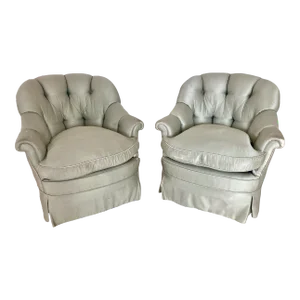 1940s Pair of Vintage Upholstered Club Chairs