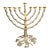 VTG Fred Spinowitz Tree of Life Menorah Signed Judaica Silver Tone Brass Leaves For Sale