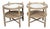 Pair of French Vintage Oak side Tables with Mirrored Tops and Turned Legs For Sale