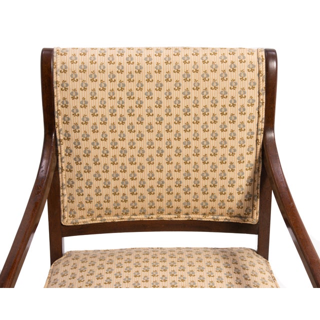 Regency Style Mahogany Bamboo Armchairs With Original Upholstery - A Pair For Sale - Image 9 of 15
