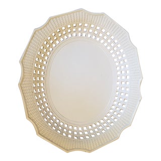Antique Salt Glazed Creamware Pierced Plate For Sale