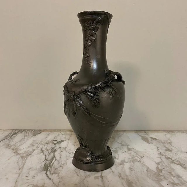 Early 20th Century Early Art Deco Period Pewter Vase For Sale - Image 5 of 11