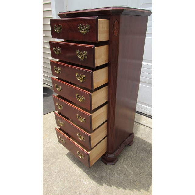 1980s Ethan Allen Lingerie Chest of Drawers Cherry Georgian Court For Sale - Image 6 of 8