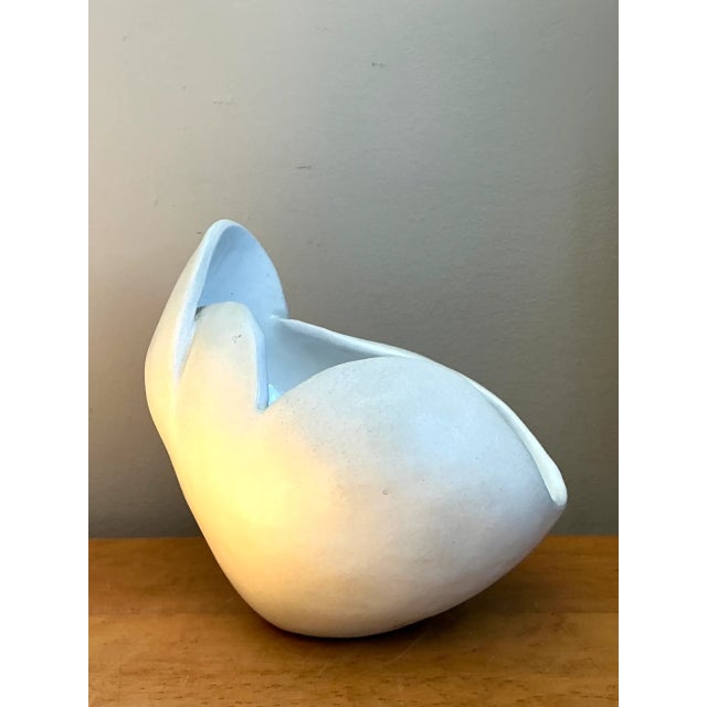 White Vintage White Ceramic Sculptural Bowl For Sale - Image 8 of 12