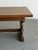 W72 W95.5 D40 H31 KC24.75 Leaf W12 Fully refinished vintage trestle dining table featuring sculptural carved end supports,...