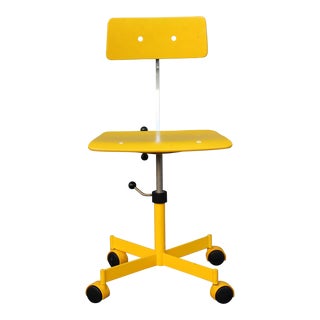Mid Century Modern Beautiful Yellow Desk Chair For Sale