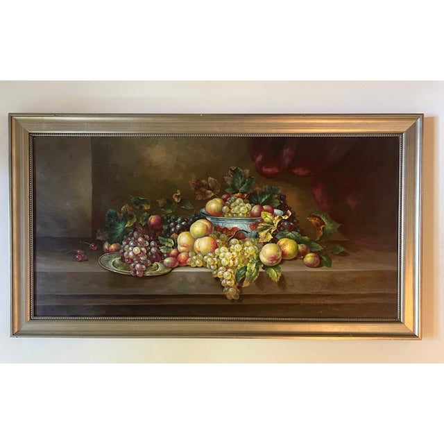 1990s Severin Roesen Original Fruit Still Life Oil Painting, Framed For Sale - Image 18 of 18
