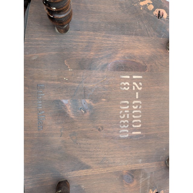 Vintage Ethan Allen Old Tavern Pine Dining Table Chairs - A Pair For Sale - Image 9 of 11