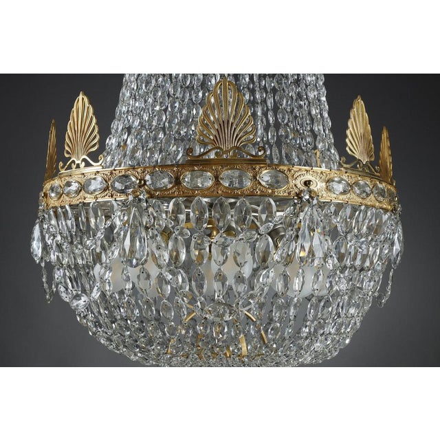 Empire Style Balloon Chandelier with Pendants, 1870 For Sale - Image 11 of 18