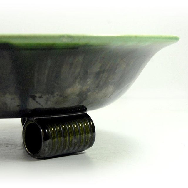 Art Deco Glazed Ceramic Dish from Faiencerie Thulin, Belgium, 1930s For Sale - Image 9 of 13