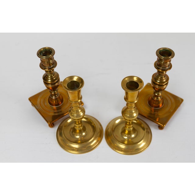 Antique Danish Brass Candlesticks, 1890s, Set of 4 For Sale - Image 4 of 17