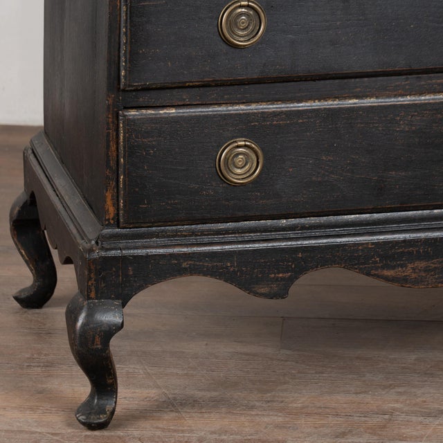 18th Century Large Danish Black-Painted Oak Chest of Drawers For Sale - Image 10 of 15