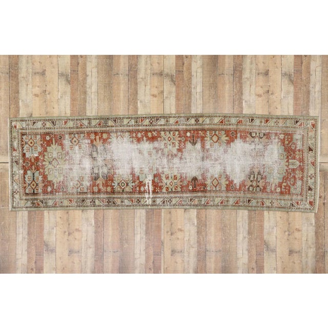 Brick Red Antique Persian Malayer Runner Rug - 03'04 X 10'07 For Sale - Image 8 of 9