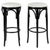 1970s Art Deco Stools in Lacquered Wood and White Leather, Italy, 1970s For Sale - Image 5 of 5