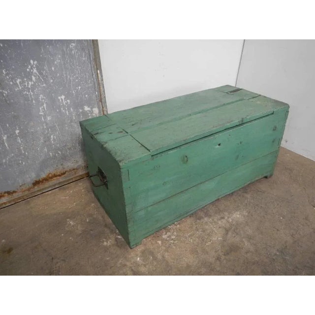 Green Colored Larch Wooden Case, 1950s For Sale - Image 8 of 10