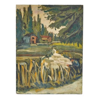 M. Tassini, Landscape, 2000s, Oil on Panel For Sale