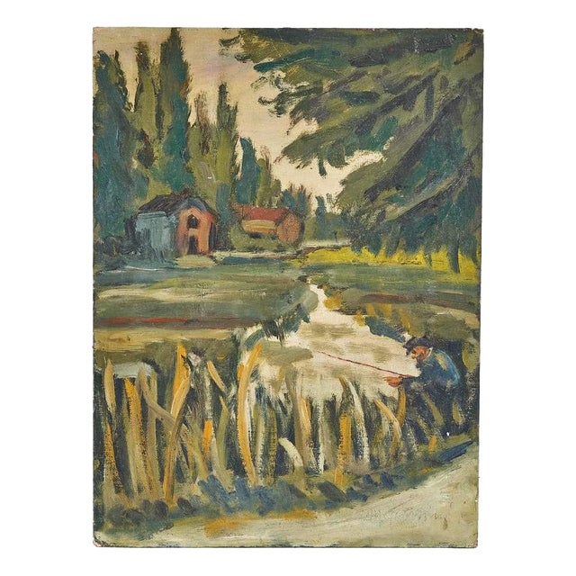M. Tassini, Landscape, 2000s, Oil on Panel For Sale