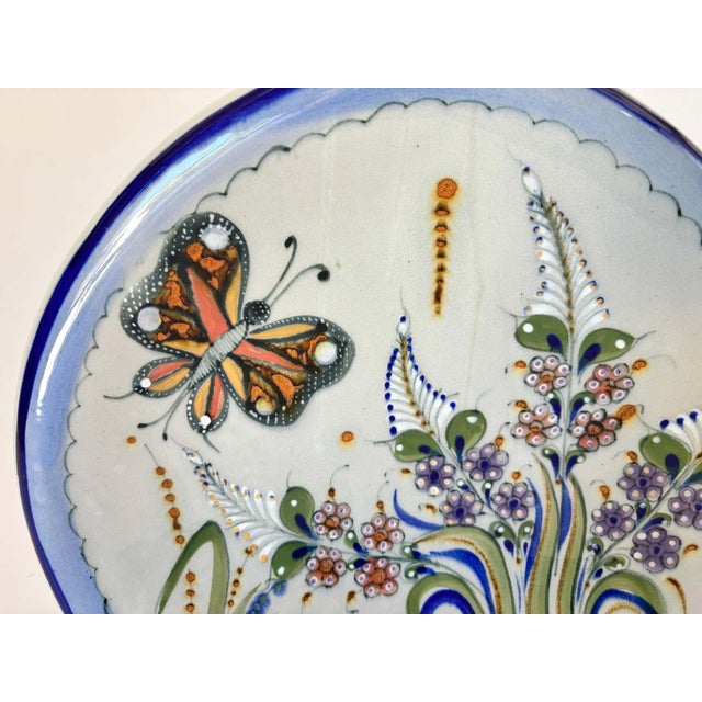 Ceramic Vintage Erandi Tonalá Pottery Flask Vase, Hand-Painted, Signed, Circa 1970s For Sale - Image 7 of 13