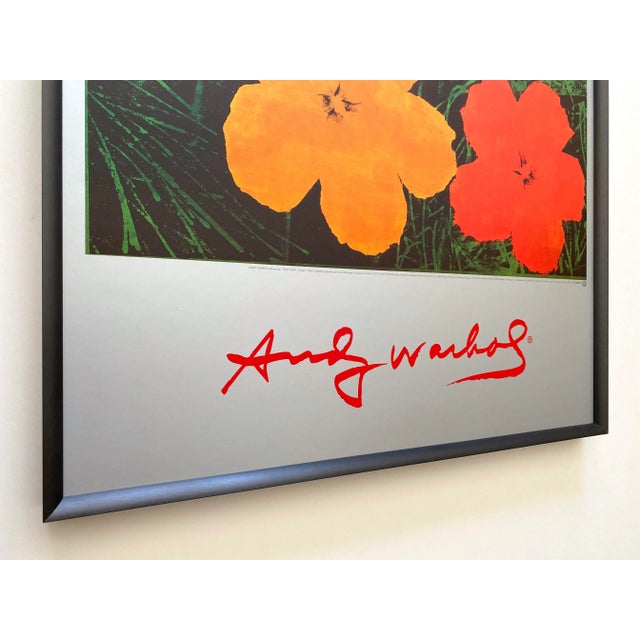 Metal Andy Warhol Foundation Vintage 1999 Lithograph Print Framed Pop Art Poster " Flowers " 1964 For Sale - Image 7 of 13