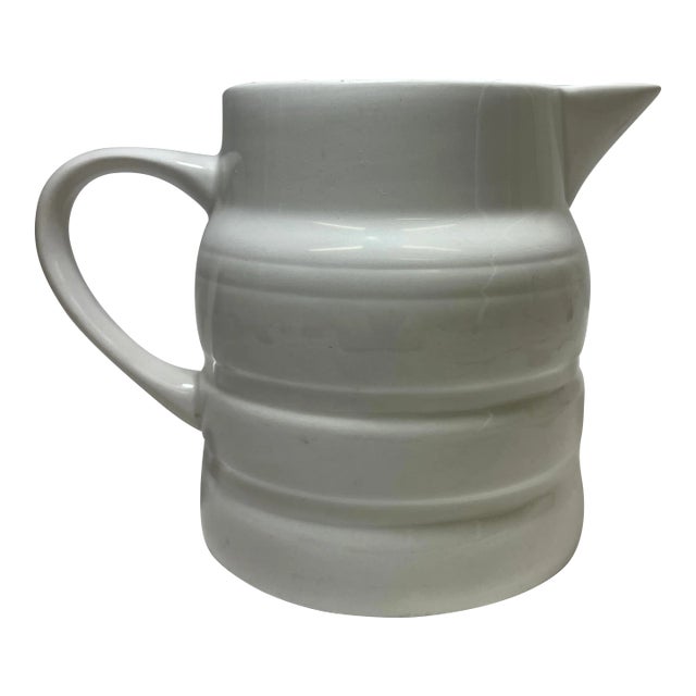 Vintage White Ironstone Pitcher /Jug Made in England - Circa 1960’s For Sale
