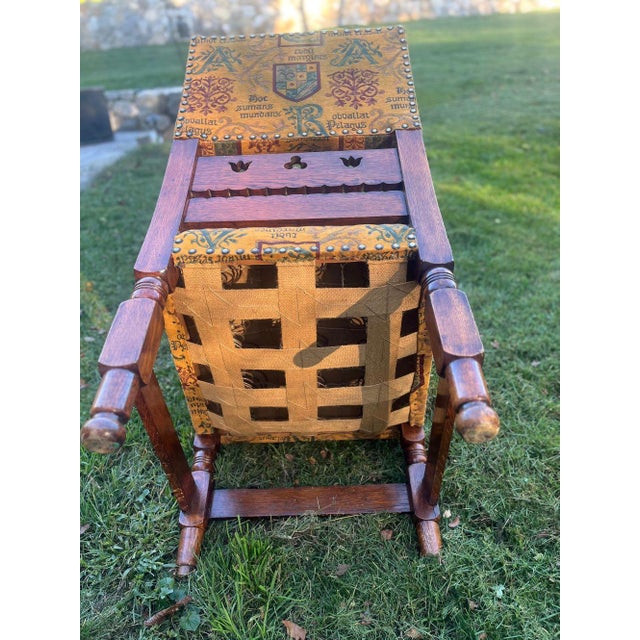 Late 20th Century Arts and Crafts Stickley-Style Oak Armchair For Sale - Image 11 of 14