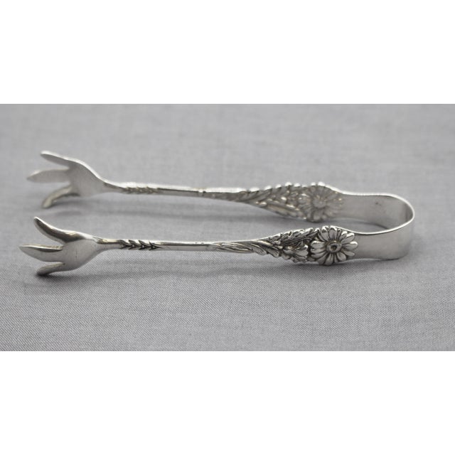 Mid-Century Modern 1958-76 American Harlequin Sterling Silver Sugar Cube Tongs by Reed & Barton For Sale - Image 3 of 6