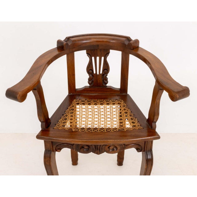 Brown Pair of Lyre Form Back Walnut Tub Chairs For Sale - Image 8 of 11