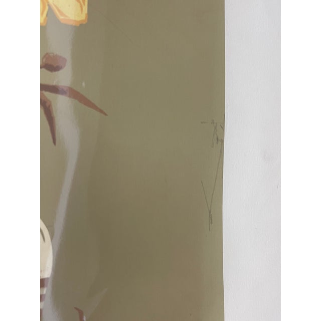 Late 20th Century Late 20th Century Apache Motif" Limited Edition Serigraph Print by C. Sanderson - Southwestern Still Life With Yellow Flowers and Pottery Vase For Sale - Image 5 of 11