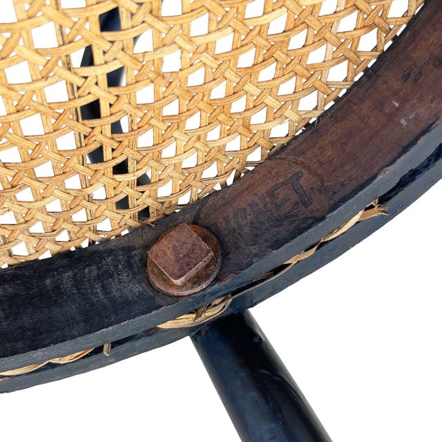 Wood Late 19th Century Late Victorian Bent Oak Folding Chair W/ Cane Seat by Gebrüder Thonet For Sale - Image 7 of 7