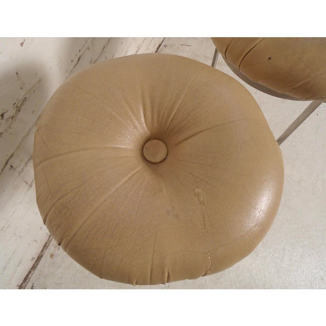 Mid 20th Century Pair of Midcentury Chrome Stools For Sale - Image 5 of 6