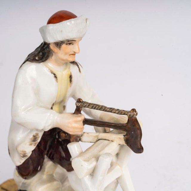 18th Century Porcelain Sculpture Depicting a Russian Peasant from Meissen For Sale - Image 6 of 8