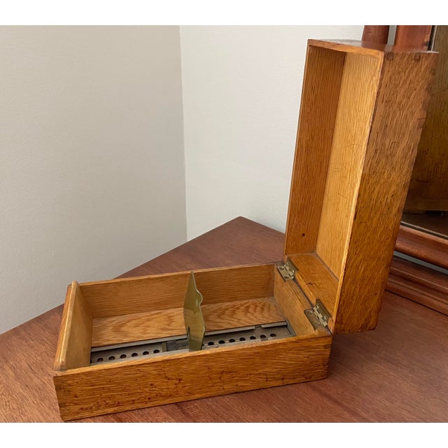 Antique Tiger Oak Library Card File Box Chairish