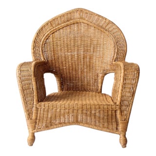 Vintage Wicker Armchair For Sale