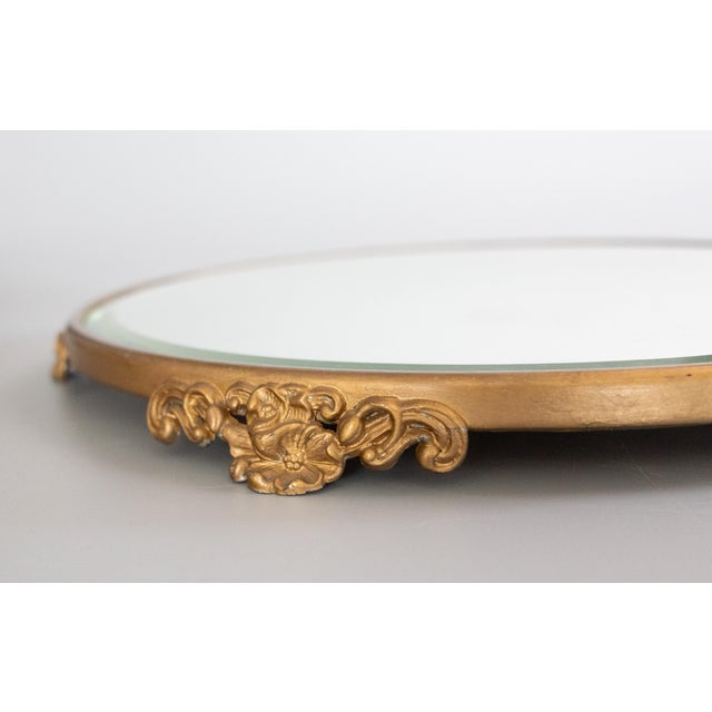 Antique French Gilt Beveled Mirror Plateau Tray For Sale In Houston - Image 6 of 7