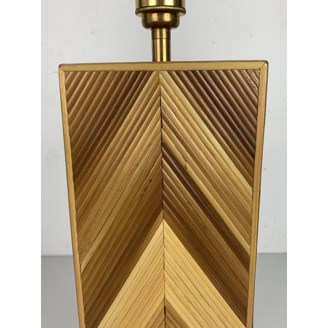 Mid-Century Pencil Reed, Rattan, Bamboo and Brass Coastal Table Lamp, 1970s For Sale - Image 13 of 17