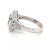 Late 20th Century Diamond & Emerald 14k White Gold Oval Cocktail Ring - Size 4 For Sale - Image 5 of 6