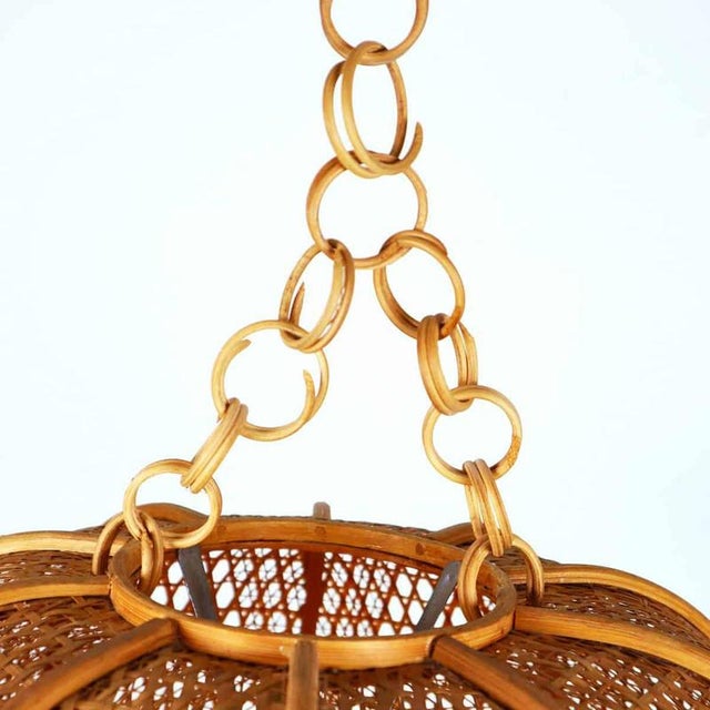 Pendant Lamp in Wicker For Sale - Image 5 of 8