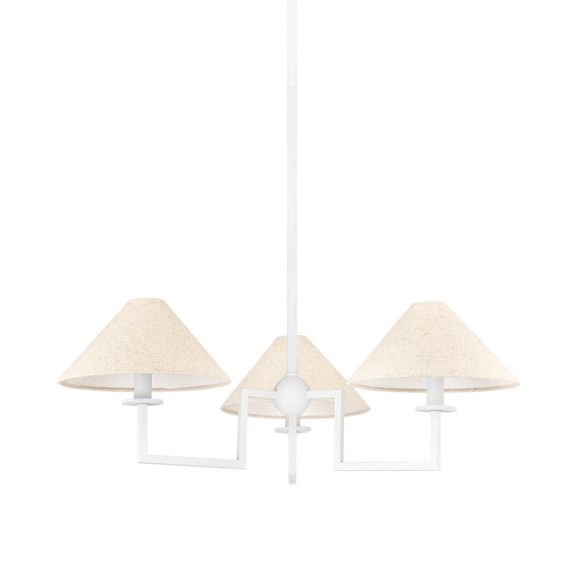 Mitzi Gladwyne 29.5 in. 3 Light Chandelier in Texture White Finish For Sale