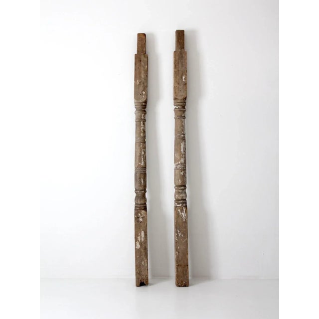 Antique White Antique Architectural Columns - a Pair For Sale - Image 8 of 12