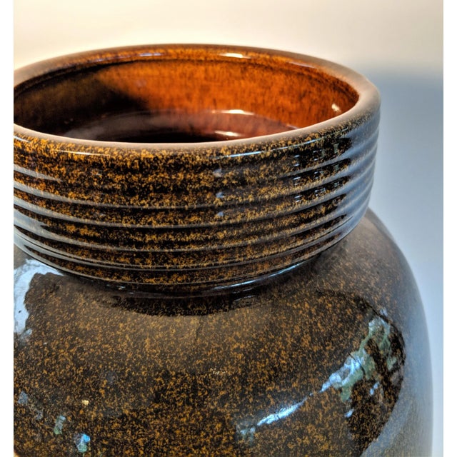 Brown 1950's Vintage Sheurich Keramik West German Ceramic Vase For Sale - Image 8 of 13
