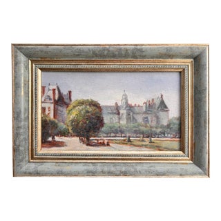 Framed Original Painting Fontainebleau Palace Landscape by Valeriya S. For Sale