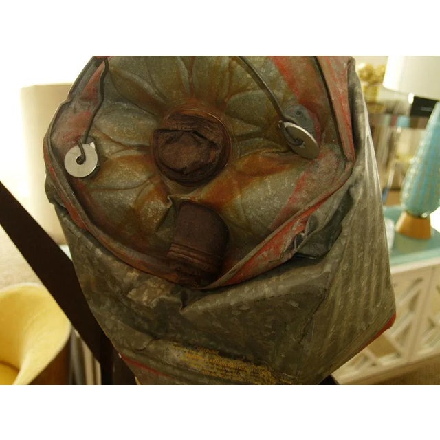 1980s 1989 Vintage Rustic Sculpture on Wooden Base For Sale - Image 5 of 10