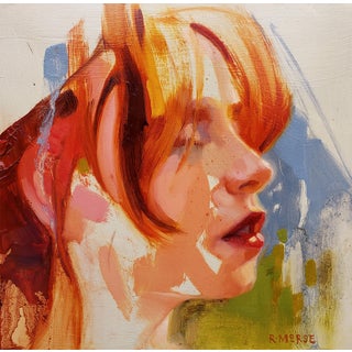 Dreaming by Ryan Morse | Oil on panel Portrait of a woman with red hair in profile. For Sale